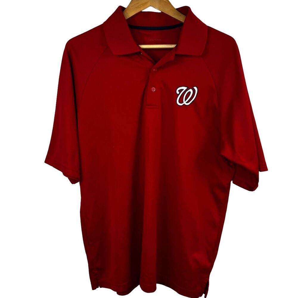 Washington Nationals Red Polo Shirt Size L Fanatics Performance